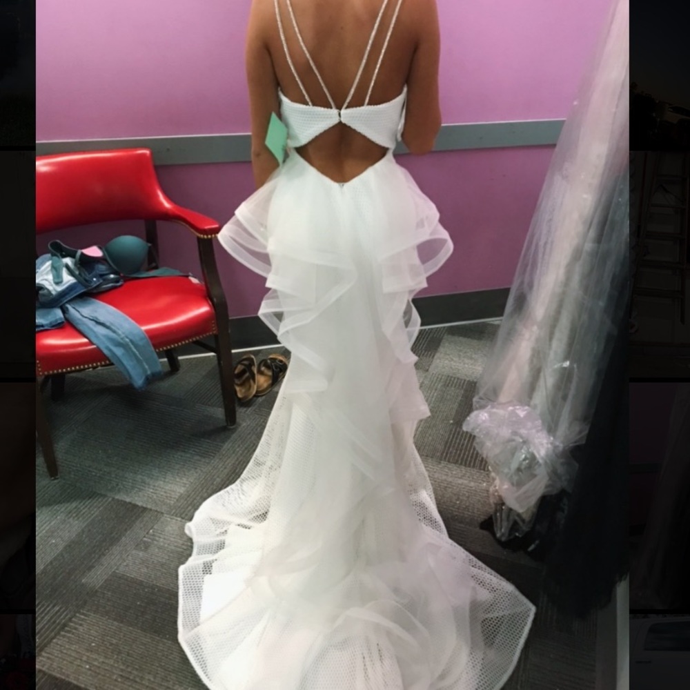 Beautiful,white, backless gown